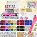 Hotfix Rhinestones Applicator Bedazzler Hot Fix Applicator Tool Kit with Crystals Gems 8600Pcs for Bedazzling Clothes Clothing Fabric Bedazzle, Heat Bedazzled Diamond Pen Setter Iron on Wand with Tips, 3mm 4mm 5mm SS10 SS20 SS30