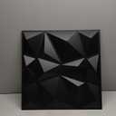 Art3d 3D Paneling Textured 3D Wall Design, Black Diamond, 19.7" x 19.7" (12 Pack)
