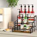 Coffee Syrup Organizer, 3-Tier Syrup Rack 12 Bottles Capacity, Coffee Syrup Rack Free-Installation(Magnetic Connection), Spice Rack for Countertop, Bar, Kitchen