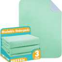 Bunlitent Washable Underpads, 40" x 55", 3 Pack - Heavy Absorbency Reusable Bedwetting Incontinence Pads for Kids, Adults, Elderly, and Pets - Waterproof Protective Pad for Bed, Couch, Sofa, Floor