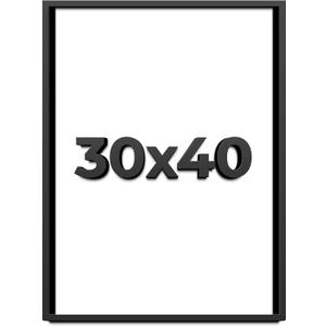 30x40 Shadow Box Frame Black | 1 Inch Deep Solid Wood Shadowbox Display Frame | UV Resistant Acrylic Plexiglass, Acid Free Backing, and Hanging Hardware | Dugan Picture Frame Style