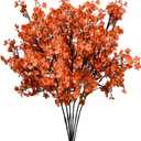 Mandy's Coral Artificial Babys Breath Flowers European 6 Bundles Silk Gypsophila with Bendable Stems for Fall Thanksgiving & Christmas Centerpiece Wedding Decor and Table Arrangements