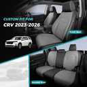 Custom Seat Covers for Honda CRV Faux Leather 2023-2026 Black Grey | custom fit, waterproof, stain/scratch resistant, airbag compatible, easy-to-clean, easy install, durable, 5 seats