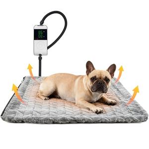 PatiencET Heated Cat Pad 18"x18" – Cat Heating Pad with 6-Temp & 5-Timer, Chew-Proof Steel Cord, Washable Warming Mat for Kittens, Small Dogs, Crate & Sofa