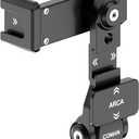 COMAN Metal Phone Tripod Mount - Holder Stand with 3 Cold Shoes & Arca Port, Universal Smartphone Mount Adapter, 360 Rotates Adjustable Cell Phone Clip Clamp Holder Fits iPhone 15 Pro Max Galaxy S24