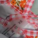 Fanuerg Women's Triangle Bikini Sets O Ring Linked Two Piece Swimsuits Floral Printed Cheeky Bathing Suit (Orange, XS)