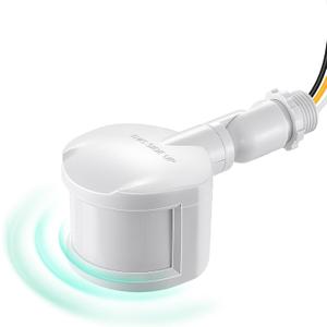 EDISHINE Motion Sensor, 180-Degree Replacement Motion Detector for Security Floodlights, Adjustable Time & Detection Sensitiity Range Up to 60 Feet, 3 Modes Pir Motion Sensor, White, UL Listed