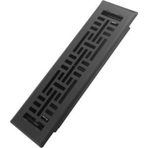 Howeall 2x10 Inches Heavy Duty Walkable Floor Register Easy Adjust Air Supply Lever Floor Vents - Seattle Design - Vent Cover for Home Floor - Matte Black