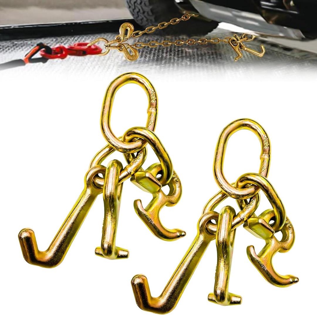 RTJ Cluster Hooks 5400LBS, Towing Tie Down Cluster Hook 5/16", G70 Tow Bridle Hook Truck Accessories Equipment, J Hooks Towing Heavy Duty for Car Trucks Hauler Wrecker