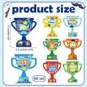 Frienda 48 Set Father's Day Trophy Craft Kit Make Your Own Best Dad Super Dad Trophy Craft DIY Tabletop Party Decoration for Classroom Family Home Activities School Father's Day Party Favors