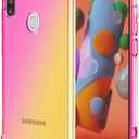 for Galaxy A11 Case,Clear Cute Gradient for Galaxy A11 Phone Case Slim Anti Scratch Flexible TPU Cover Reinforced Corners Shockproof Protective Case for Samsung Galaxy A11 Pink/Gold