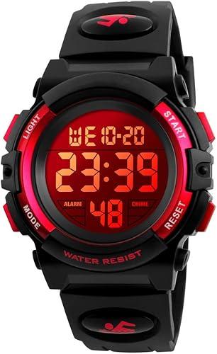 Dayllon Kids Digital Watch Boys Outdoor Sports 50M Waterproof Girls Watches Alarm Clock 12/24 H Stopwatch Calendar for Ages 3-15 Boy Girl Wristwatch Kids Gift