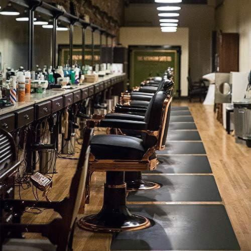 Salon Mats for Hair Stylist 3'x5' Barber Shop Salon Floor Chair Mat - Black Square Anti-Fatigue Salon Floor Mat -1/2" Thick Salon Standing Mat