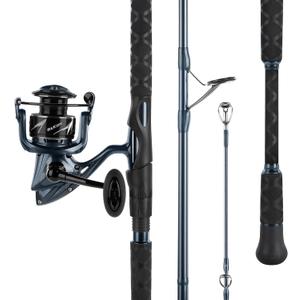 KastKing ReKon Saltwater Fishing Rod and Reel Combo, Fishing Poles & Reels Combo, Graphite Blank, Zirconia Rings, NyliTech Frame & Rotor, EVA Handle, Uplock Reel Seat