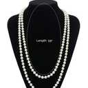 BABEYOND Long Pearl Necklace Faux Pearls Necklace Set Beaded Long Pearls Necklace 1920s Gatsby Costume Jewelry