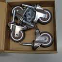 2 Inch Rubber Caster Wheel Set of 4with Brake with 5/16" x 1-1/2" (8 x 38mm) Stem and 20mm Dia Sockets, for Furniture Crib Trolley Dining Car Casters