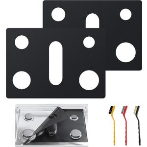 Stove Top Protector for Frigidaire Gallery Gas Range - 2 Pcs Reusable Burner Splatter & Spill Guard Liner Only Compatible with Models GCFG3060BF & GCFG3060BD, Bonus 3 Cleaning Brushes