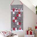 GMOEGEFT Advent Calendar 2025 Countdown to Christmas 25 Days Hanging Xmas Home Wall Fabric Decoration