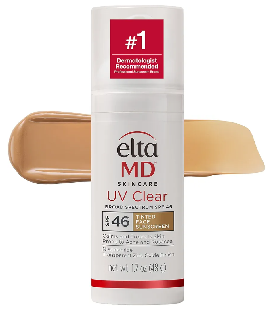 EltaMD UV Clear Tinted Face Sunscreen SPF 46, Oil Free Sunscreen for Sensitive Skin with Zinc Oxide, Dermatologist Recommended Pack of 2, Exp Date: 05/30/2028