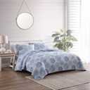 Tommy Bahama - King Quilt Set, Reversible Cotton Bedding with Matching Shams, Coastal Inspired Bedding Essentials (Ocean Isle Blue, King)