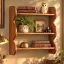 ZOCONE 3 Tier Rustic Vintage Wooden Wall Shelf for Living Room and Bedroom
