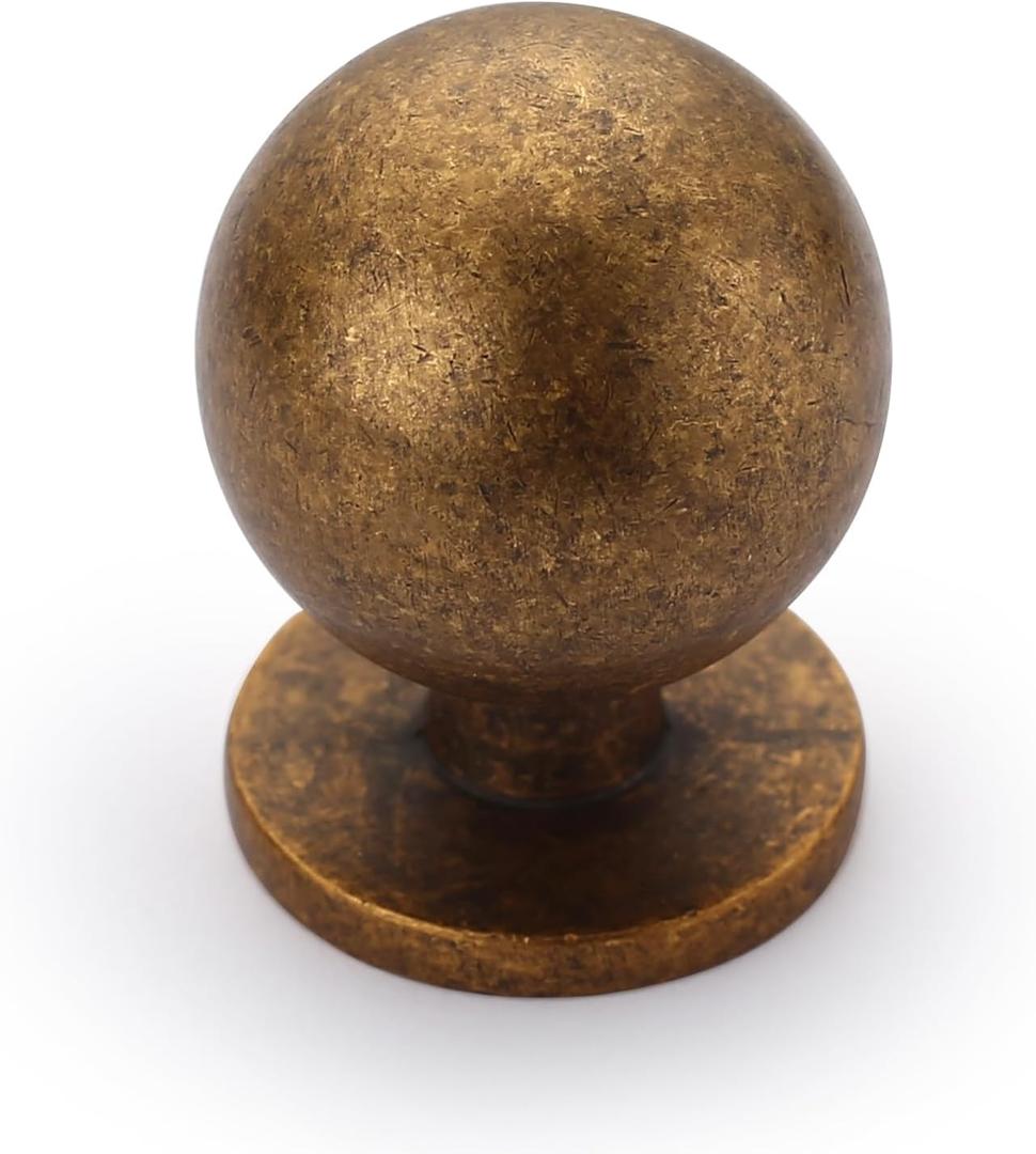 Asidrama 10 Pack Antique Brass Kitchen Cabinet Knobs, Vintage Retro Cabinet Knobs Kitchen Cabinet Hardware for Cupboard Drawer Knobs Dresser Knobs (Antique Brass)