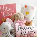 For Girls - New Born Baby Girls Gift Basket - Baby Gifts for Newborn Girl Essentials Stuff - Gender Reveal Ideas Welcome Baby Girl