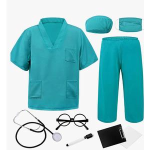 Doctor Costume for Kids & Toddlers 9Pcs Scrubs Set for Boys & Girls Ages 3-12, Halloween, Career Day, Dress-Up Play