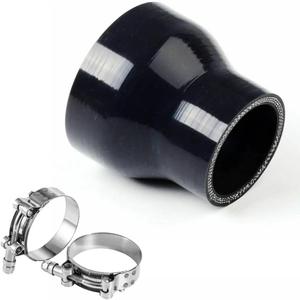 YSIL 3 to 3.5 Reducer Coupler Silicone Hose 4-Ply Reinforced Straight Turbo Intercooler Intake Pipe with T-Bolt Clamps 5MM Thickness