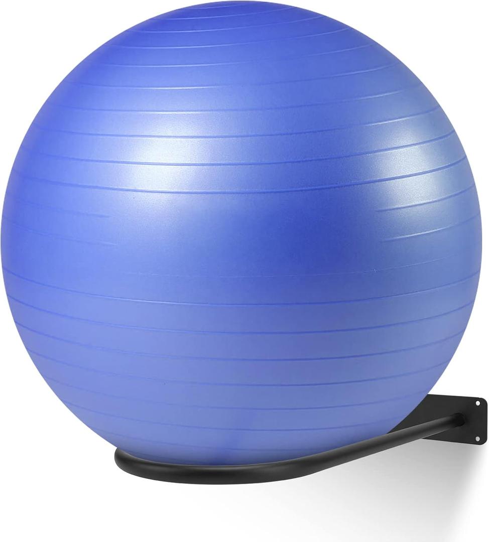 Medicine Ball Rack - Wall Mount Stability Ball Storage Rack(1 Black)