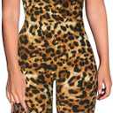 Women's Bodycon Jumpsuit Summer Tank Top Cheetah Catsuit Yellow Leopard XL (XL)