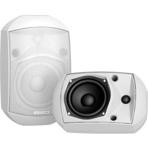 5.25 Inch Wall Mount Bluetooth 6.0 Outdoor Speaker,IP66 Waterproof Indoor/Outdoor Sound System,2-Way Woofer & Tweeter,600W Peak Wired Speakers for Pool,Patio,Garage,Home Theater(Pair,White)