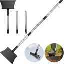 Heavy-Duty Manganese Steel Ice Scraper, Snow Shovel and Multi-Purpose Cleaning Tool Detachable with Stainless Steel Handle for Easy Storage, for Outdoor Garden, Wall Cleaning, and Snow Removal