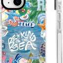 for iPhone 13 mini Case [Military-Grade Drop Protection/Eco-Friendly Soft TPU Protective/Camera Protection/for Women & Girls]-Tropical Ocean Love Hand-Painted Collage
