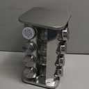 360 Rotating Spice Rack with 16 Glass Jars  Stainless Steel Countertop Seasoning Organizer with Airtight Lids, Labels, Funnel & Gift Box  Kitchen Storage for Herbs & Spices