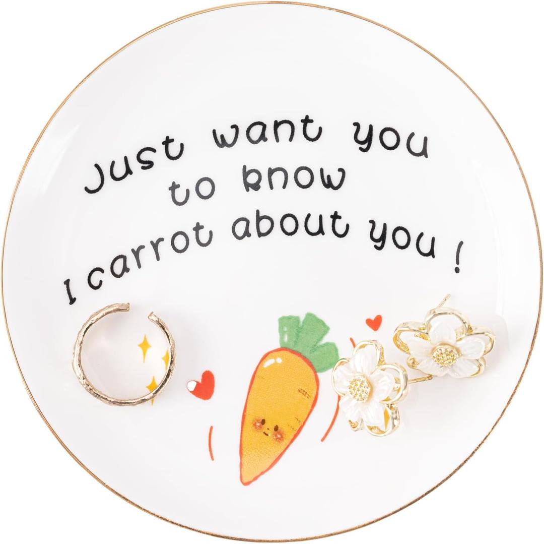 2 x Funny Birthday Gifts for Women, Personalized Ring Dish Valentines Day Gift for Mom, Wife and Girlfriend, Jewelry Tray for Best Friend Sister Daughter Mothers Day Christmas