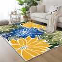 ZonLi 8x10 ft Colorful Outdoor Rug Indoor Outdoor Patio Rug Washable | Waterproof Tropical Floral Non Slip Outdoor Carpet Area Rug for Deck, Backyard, Pool, Living Room, Camping