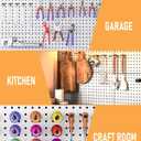 INCLY 60 Pack 2/4/6 Inch Black Pegboard Hooks, 1/4" Heavy Duty Peg Board Shelving Hooks Accessories, Peg Board Tool Hangers Fit for 1/4" Pegboard Hanging Tools Garage, Craft Organizing, Kitchen, Store