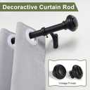 72-144 Inches Curtain Rods for Window, Vimayta 1 Inch Diameter Drapery Rod with Resin Finials, Ideal Adjustable Heavy Duty Single Curtains Rod for Bedroom, Living Room Decoration, Matte Black