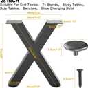 28" Metal Coffee Table Legs, Sturdy Black Bench Legs, Suitable for DIY Furniture Legs, Dining Tables, End Table, Chair, Desks, and Benches - 71 cm H x 45 cm W, Set of 2 (28" X-Type)