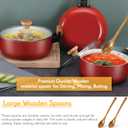 2 Pieces 16.5 Inch Wooden Mixing Spoon with Long Handle Non Stick Cookware Wooden Spoons for Stirring, Mixing, Boiling, Burlywood, 74 g