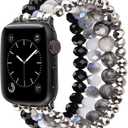 CAGOS Bracelet Beaded Compatible with Apple Watch Band Series 11/10/9/8/7/6/5/4/3/2/1 SE 38/40/41/42mm-10/11(5.3"-6.2"), Cute Handmade Fashion Elastic Stretchy iWatch Bands for Women
