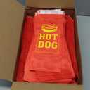 Eaasty 500 Pack Foil Hot Dog Wrappers Bulk 9'' Insulated Grease Resistant Red Hot Bag Sleeves Disposable Foil Paper for Popcorn Sausages Carnival Themed Party, Food Cart, Concession Standats