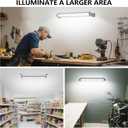 2 Pack 24W LED Shop Lights 5400 lm 6000 K Daylight, 6.5 ft Plug-in Cord with Inline Switch, 180 Tilt, Graphene Cooled Linkable Garage, Workshop, Warehouse, Yard Lighting