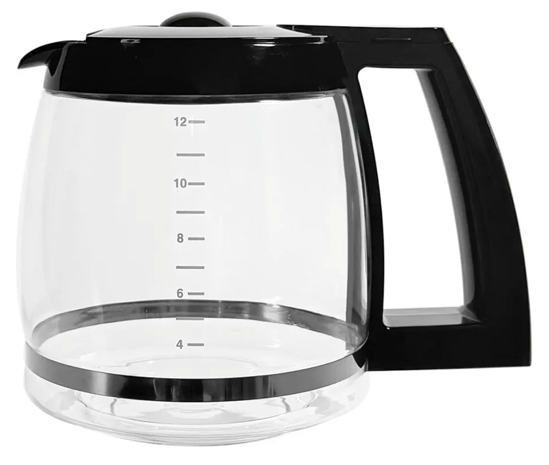 12 cup  Replacement coffee glass Garafe Coffee Maker Models DCC-1200, DCC-1100BK, DCC-2650, CHW-12, CHW-12P1, DGB-550BK, DGB-550BK1, DGB-625BC, DGB-700BC, and SS-12 | Part# DCC