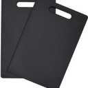 Farmlyn Creek Small Plastic Cutting Board - Bar Cutting Board for Charcuterie - Chopping Surface with Easy-Grip Handle - Compact Prep Mats for Kitchen Prep - Pack of 2, 7.7 x 11.6 in