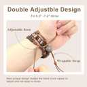 JR.DM Boho Beaded Band Women for Fitbit Versa 4/Versa 3/Sense 2/Sense Brown Stone Bracelet Adjustable Handmade Braided Rope Watch Strap Smartwatch Replacement Wristband
