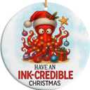 2025 Christmas Ornament  Octopus Inkcredible Christmas Ornament, Ocean Lover Holiday Tree Decoration, Nautical Sea Animal Keepsake Gift