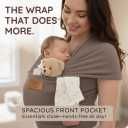 Baby Wrap Carrier - Premium Cotton Baby Carrier Wrap for Newborn to Toddler- Infant Carrier for Babies 8-35 lb - Baby Holder One Size Fits All with Front Pocket by Max&so