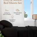 Good Sleep Bedding Split King Sheets Sets for Adjustable Bed Cotton, Luxury Sheets, Egyptian Cotton Sheets, 5 Piece 100% Cotton Split King Sheet Set, Sateen Weave, 2 Fitted - 16" Deep Pocket, Black